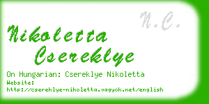 nikoletta csereklye business card